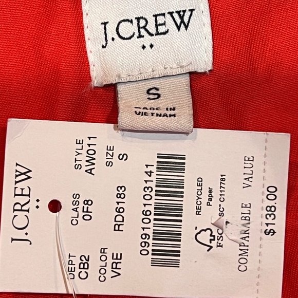 NWT J CREW Barn Jacket Sz S Red Brown Corduroy Collar #099106 - Picture 4 of 4